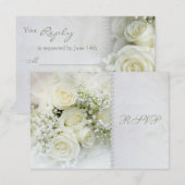 Magnifiques roses blanches Invitation de réponse p (Devant / Derrière)