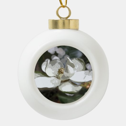 Magnolia 2760  keramische bal ornament (Voorkant)
