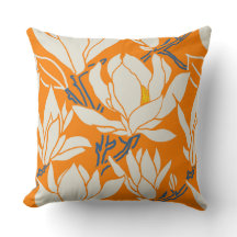 Magnolia-afbeelding in oranje patroon