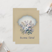 Magnolia apaisant, carte de voeux simple (Devant/Arrière en situation)