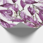 Magnolia Art Paarse Violet Waterverf Cadeaupapier (Hoek)