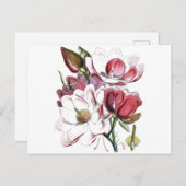 Magnolia Asian Flower Old Illustration Briefkaart (Voorkant / Achterkant)