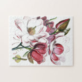 Magnolia Asian Flower  Old Illustration Legpuzzel (Horizontaal)