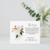 Magnolia begrafenis dank u, sympathie briefkaart (Staand voorkant)