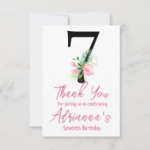 Magnolia Birthday Invitation, 7e verjaardag