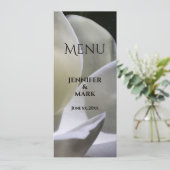 Magnolia Blanc - Carte de menu Mariage - Menu Plat (Debout devant)
