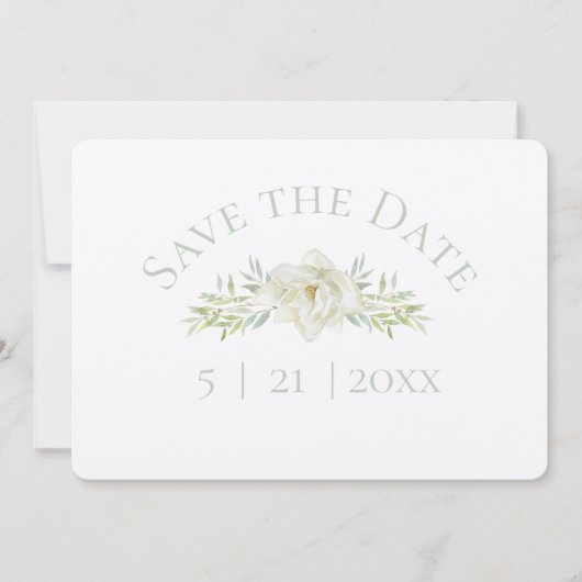 Magnolia Blanc Faire-Part de Mariage (Devant)