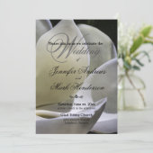 Magnolia blanche - Faire-part de mariage - noir et (Debout devant)