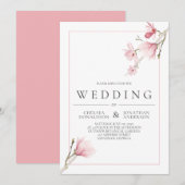 Magnolia Bloei Bruilofts Uitnodigingen (Voorkant / Achterkant)