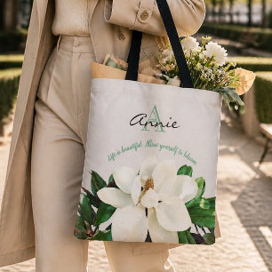 Magnolia Bloei Leven is Mooi Gepersonaliseerd Draagtas