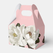 Magnolia bloeit op roze bedankdoosjes (Achterkant)