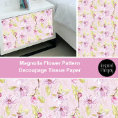 Magnolia Bloem Patroon Decoupage Tissuepapier