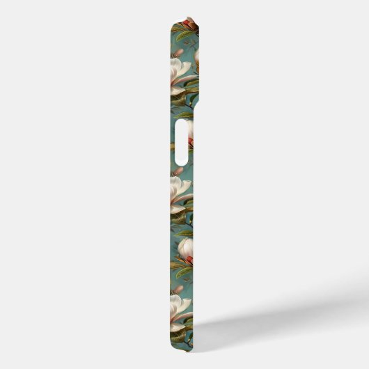 Magnolia Bloem Patroon Naam en Monogram Case-Mate iPhone Case (Achterkant / Rechts)