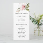 Magnolia Bloemen Moderne Eenvoudige Trouwprogramma Programma (Staand voorkant)