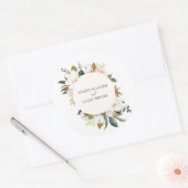 Magnolia Bloemen Ronde Sticker (Envelop)