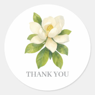 Magnolia Bloemen Schilderen Dank u Ronde Sticker