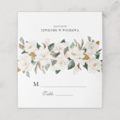 Magnolia bloemenbruiloft plaats kaarten (Buitenkant ongevouwen)