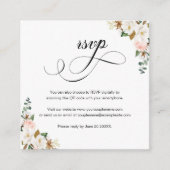 Magnolia bloemenschrift QR code bruiloft RSVP Kaar Informatiekaartje (Voorkant)