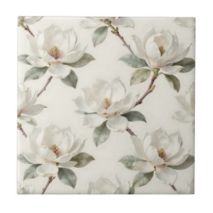 Magnolia Bloesem Zachte Neutrale Patroon Tegeltje