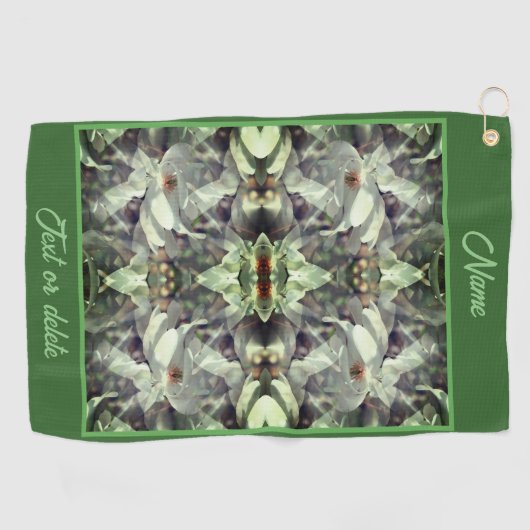 Magnolia bloesems Abstract gepersonaliseerd Golfhanddoek (Horizontaal)