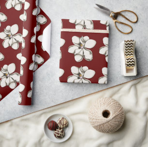 Magnolia Bloesems Burgundy Alle Gelegenheden Cadeaupapier