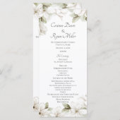 Magnolia bloesems lente bruiloft programma (Voorkant / Achterkant)