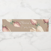 Magnolia bloom baby shower waterfles etiket (Enkel label)