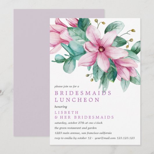 Magnolia Bloom Bridesmaids Luncheon Weddenschap Kaart (Voorkant / Achterkant)
