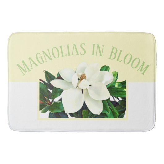Magnolia Bloom | Groot geel en wit Badmat (Voorkant)