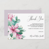 Magnolia Bloom | Merci de Mariage floral rustique (Devant / Derrière)