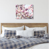Magnolia blooming tree canvas afdruk (Insitu (Slaapkamer))