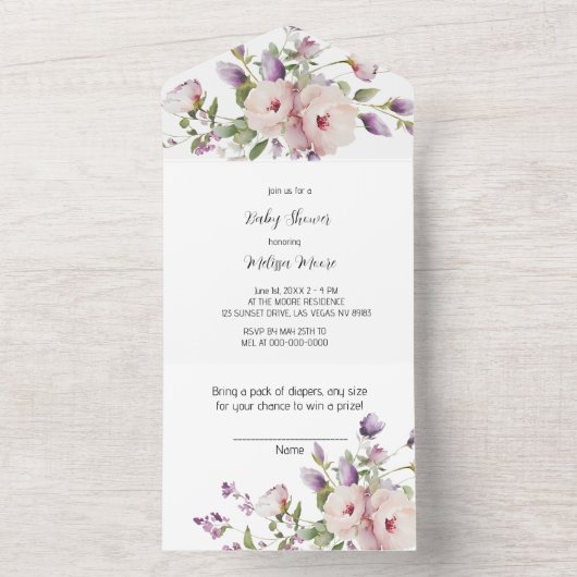 Magnolia Blooms - thema in één uitnodiging (Binnen)