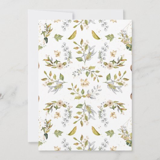 Magnolia Blossom | Elegant Violet Floral Greenery Kaart (Achterkant)