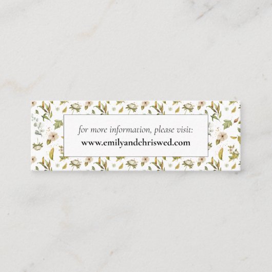 Magnolia Blossom | Elegant Violet Floral Greenery Mini Visitekaartje (Voorkant)