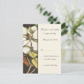 Magnolia Blossom Floral Faire-part de mariage RSVP (Debout devant)