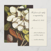 Magnolia Blossom Floral Faire-part de mariage RSVP (Devant / Derrière)