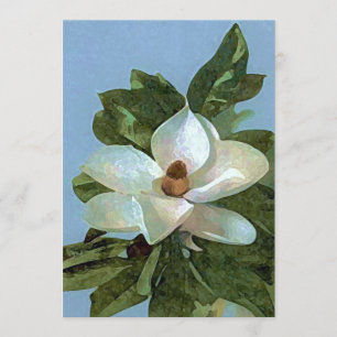 Magnolia Blossom Flower Invitation Kaart