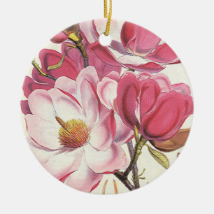Magnolia Blossom, roze tuinbloemen Keramisch Ornament