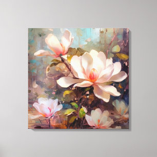 Magnolia Blossoms Fine Art Canvas Afdruk