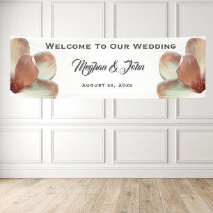 Magnolia Blush Roze Trouwbanner 2.5' x 8' Spandoek