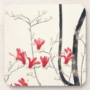 Magnolia boom door Kobayashi Kokei, Vintage Natuur Drankjes Onderzetter