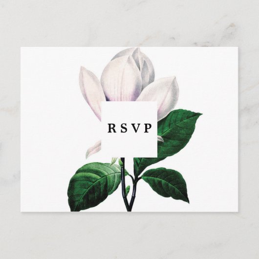 magnolia botanique mariage rsvp carte postale (Devant)