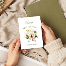 Magnolia Bouquet | Bruidsmeisje voorstel Kaart