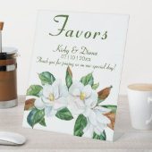  Magnolia Bouquet Wedding Favors Reclamebord Met Voetstuk (Insitu)