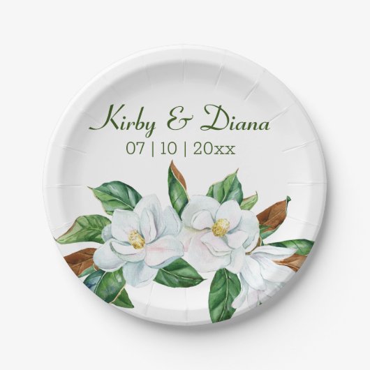 Magnolia Bouquet Wedding Paper Bord (Voorkant)