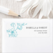 Magnolia Branch | Bleek blauw | Bruiloft Retour Etiket (Insitu)