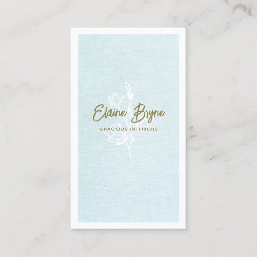 Magnolia Branch Floral Signature Script Visitekaartje (Voorkant)