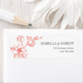 Magnolia Branch | koraal | Bruiloft Retour Etiket (Insitu)