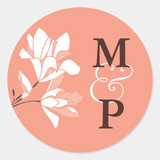 Magnolia Branch Monogram Sticker (Voorkant)