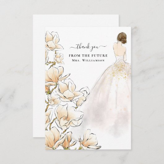 Magnolia Bride Future Mrs. Bedankkaart (Voorkant / Achterkant)